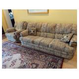 Sofa w/ matching recliner 85" by 36" and 40" by 36