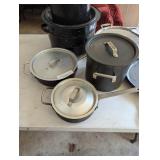 (3) commercial cookware pot and saucepans