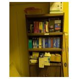 bookshelf and computer content