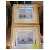 (2) beach Scene Art prints 20 by 19"