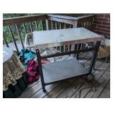 rolling outdoor grill cart