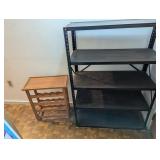 metal shelf and wine rack
