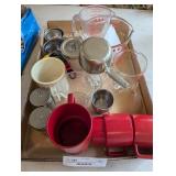 box lot of kitchen items
