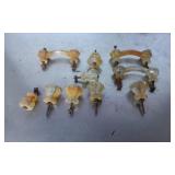 Clear Glass Drawer Pulls and Handles with Rusted H