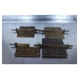 Four Ornate Brass Door Hinges with Finials