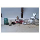 Glass Items, Ceramic Figurines, and Holiday Decor