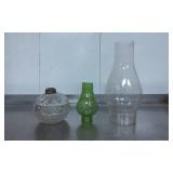 Three Glass Lantern Components Including Clear and
