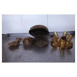 Brass Lamp Parts Including Fixture Base and Socket