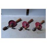 Three Hand Crank Drills with Wooden Handles