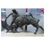 Plastic Matador and Bull Figurine with Metallic Fi