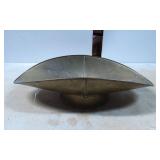 Brass Boat-Shaped Decorative Object on Circular Ba