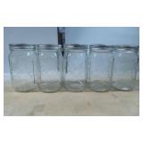 Five Ball Mason Glass Jars with Lids, Wide-Mouth D