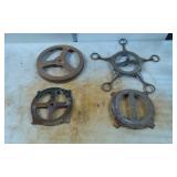 Cast Iron Lamp Parts with Circular Designs