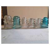 Six Glass Insulators, Including Hemingray