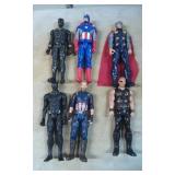 Six Marvel Action Figures, Including Black Panther