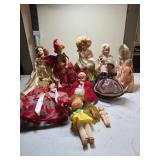 Ten Assorted Dolls Including Vintage and Handmade