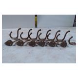 13 Rustic Metal Wall-Mounted Double Hooks