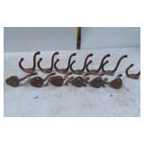 13 Rustic Metal Double Wall Hooks