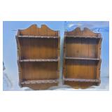 Wooden Wall-Mounted Display Shelves with Three-Tie