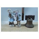 Porcelain Figurines of Children and Metal Liberty