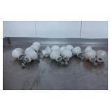 16 White Porcelain Drawer or Cabinet Knobs with Ha