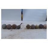 Nine Assorted Metal Doorknobs with Various Finishe