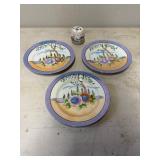 Hand-Painted Japanese Plates and Chinese Floral Ce
