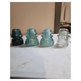 Four Glass Insulators, Including Brookfield and Wh
