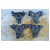 Four Steel Three-Lug Wheel Spindle Mounts