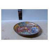 Decorative Hand-Painted Glass Plate, Made in Spain