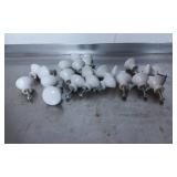 22 White Porcelain Drawer or Cabinet Knobs with Sc