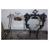 Two Cast Iron Adjustable Hanging Pendant Lamp Fram