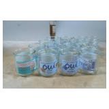 16 Empty Glass Oui Yogurt Jars with Labels