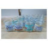 16 Oui Yogurt Glass Jars with Labels