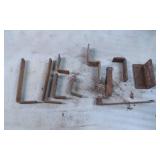 Rusted Metal Brackets and L-Shaped Mounting Hardwa