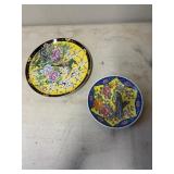 Two Decorative Porcelain Plates with Floral and Bi