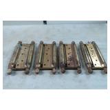 Four Brass Double-Action Spring Door Hinges