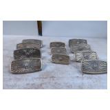 11 Rectangular Metal Drawer Pulls with Sunburst Mo