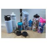 Reusable Plastic and Metal Water Bottles with Lids
