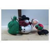 Holiday Figurines Trio: Snowman, Santa, and Green