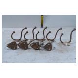 9 Metal Wall-Mounted Double Hat and Coat Hooks