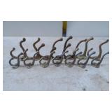 14 Metal Double Coat Hooks in Mixed Finishes