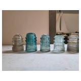 Five Vintage Glass Insulators, Including Brookfiel