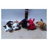 Five Ty Beanie Babies Plush Dogs