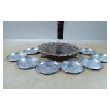 Silver-Plated Tray with Engraved Coat of Arms and
