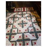 Handmade Patchwork Quilt with Two Matching Pillow