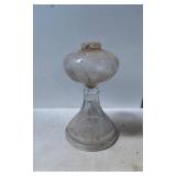 Glass Oil Lamp Base with Round Font and Tapered Pe