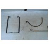 Hand-Forged Iron Hooks and Brackets with Curled En