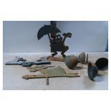 Metal Weather Vane Components Including Frog, Rabb