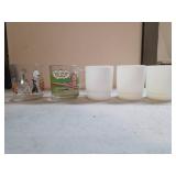 Five Mugs: Three Anchor Hocking Milk Glass, McDona